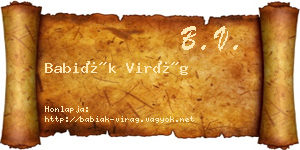 Babiák Virág névjegykártya